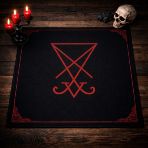 Lucifer Sigil Altar Cloth Black Red