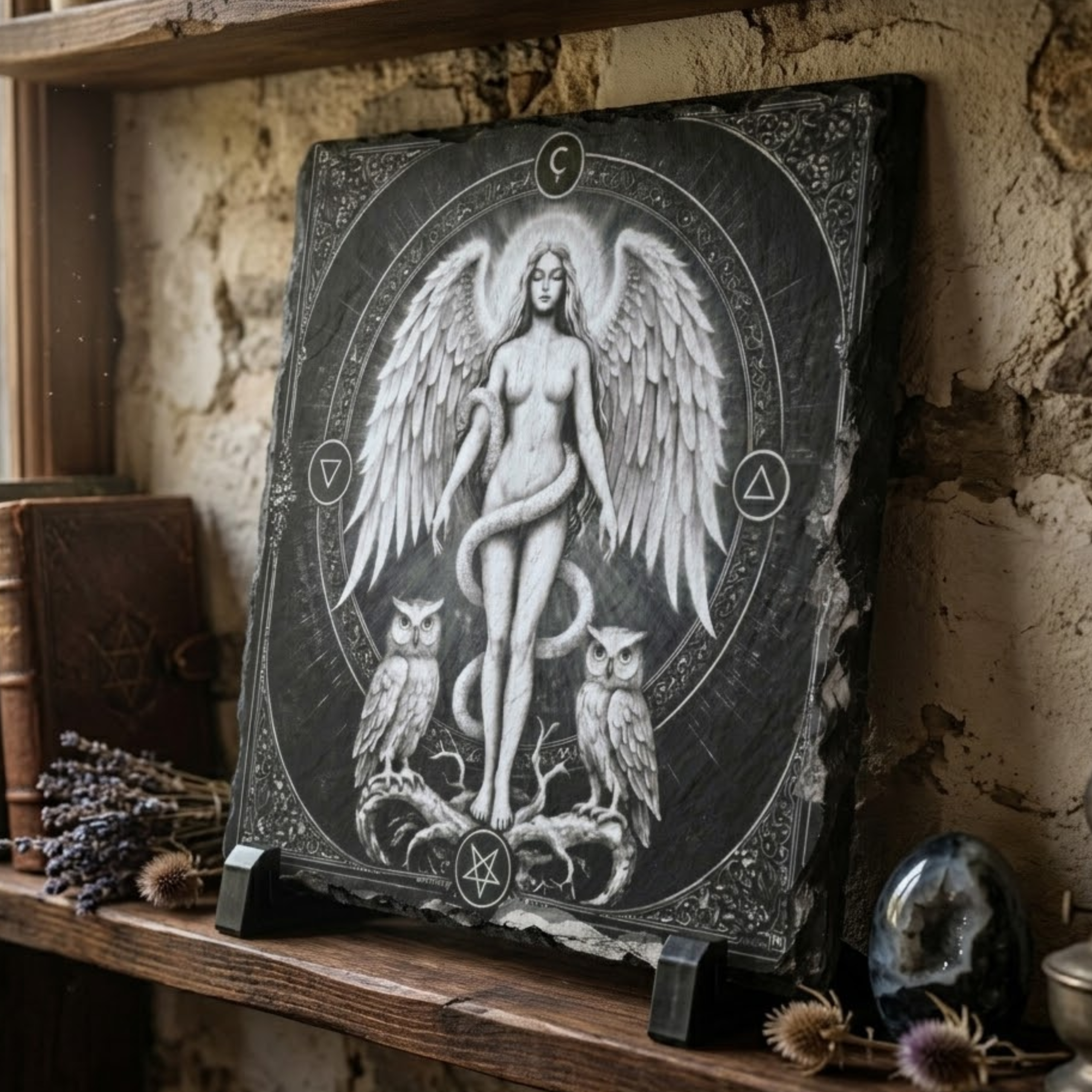 Lilith Altar Decor, Slate Plaque - Image 2
