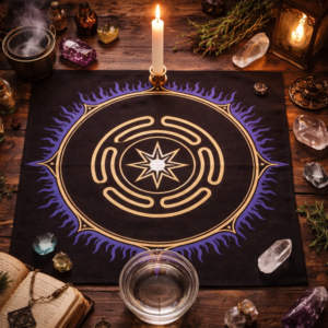 Hecate Altar Cloth Cotton, Triple Goddess Cloth